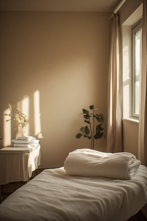 Generated treatment-room background accepted by Sam